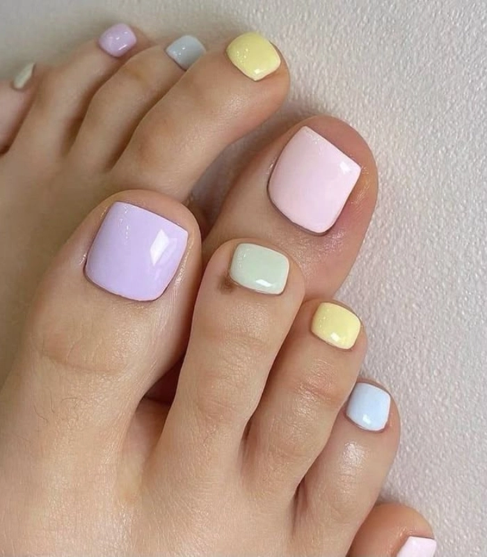 mẫu nail chân sơn trơn