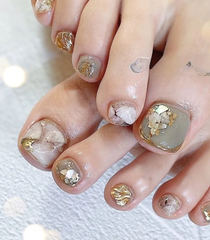 mẫu nail chân xà cừ đẹp nhất