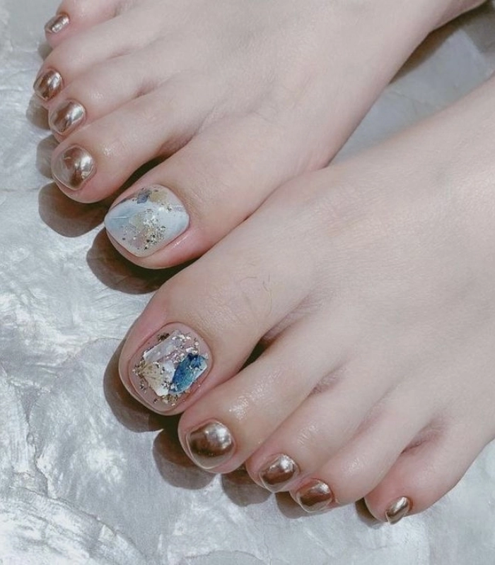 mẫu nail chân xà cừ nổi bật
