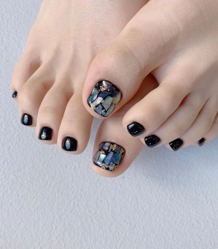 mẫu nail chân xà cừ tuyệt đẹp