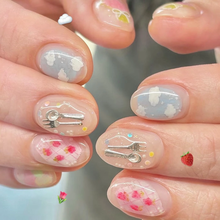 mẫu nail cho bé gái đơn giản cute