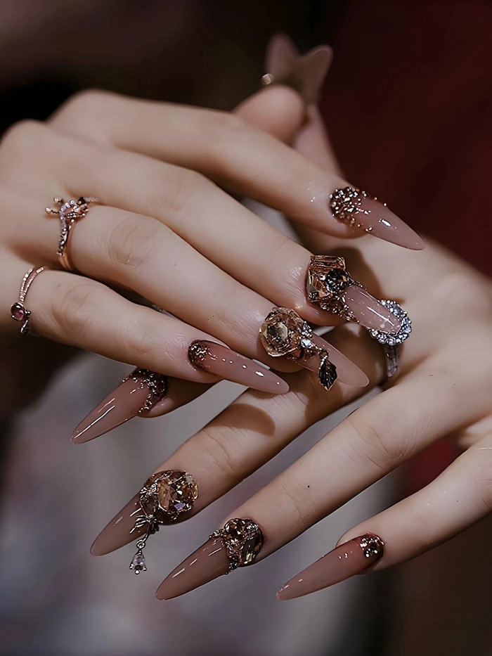 mẫu nail cho móng tay dài siêu đẹp