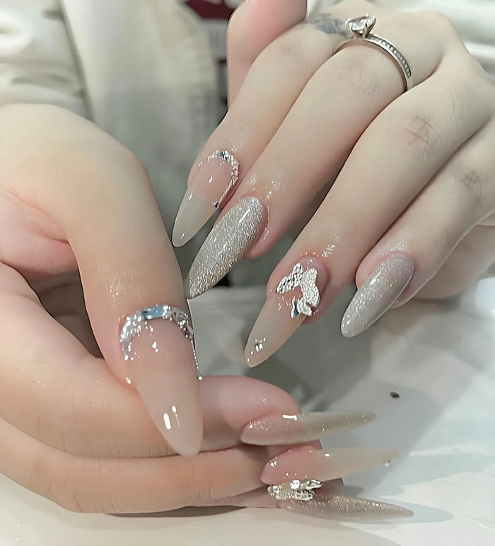 mẫu nail cho móng tay dài