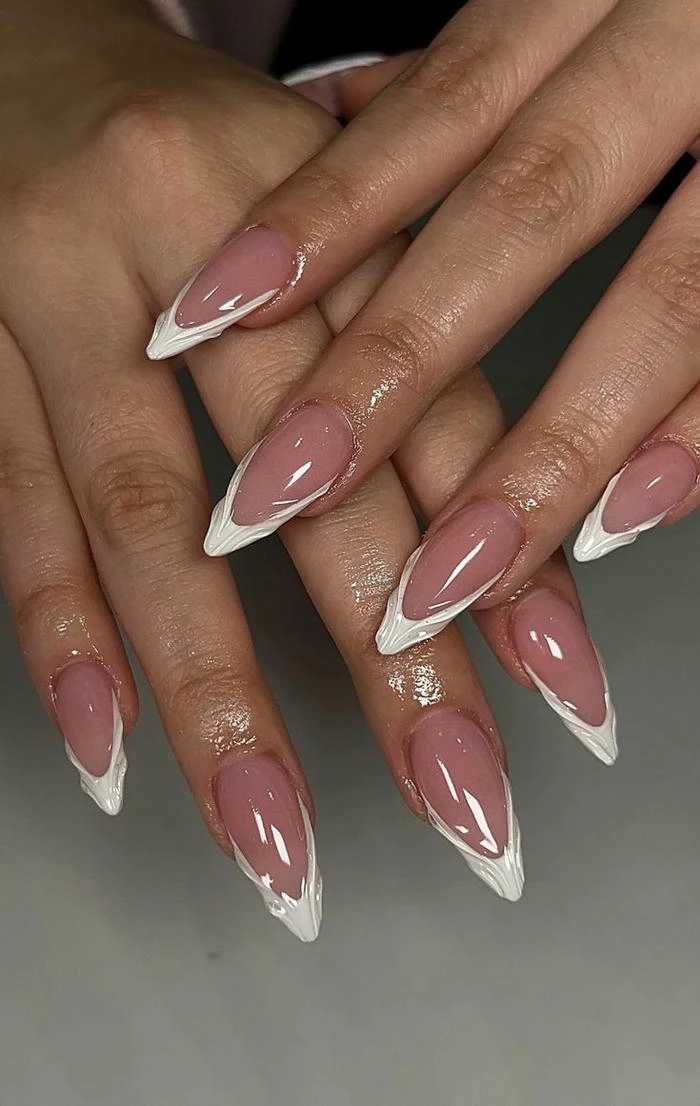 mẫu nail đầu móng trắng đẹp 3d