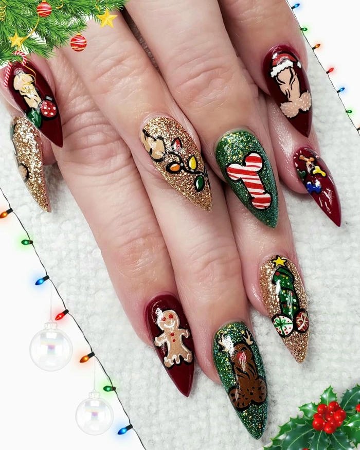 mẫu nail hình ciu giáng sinh