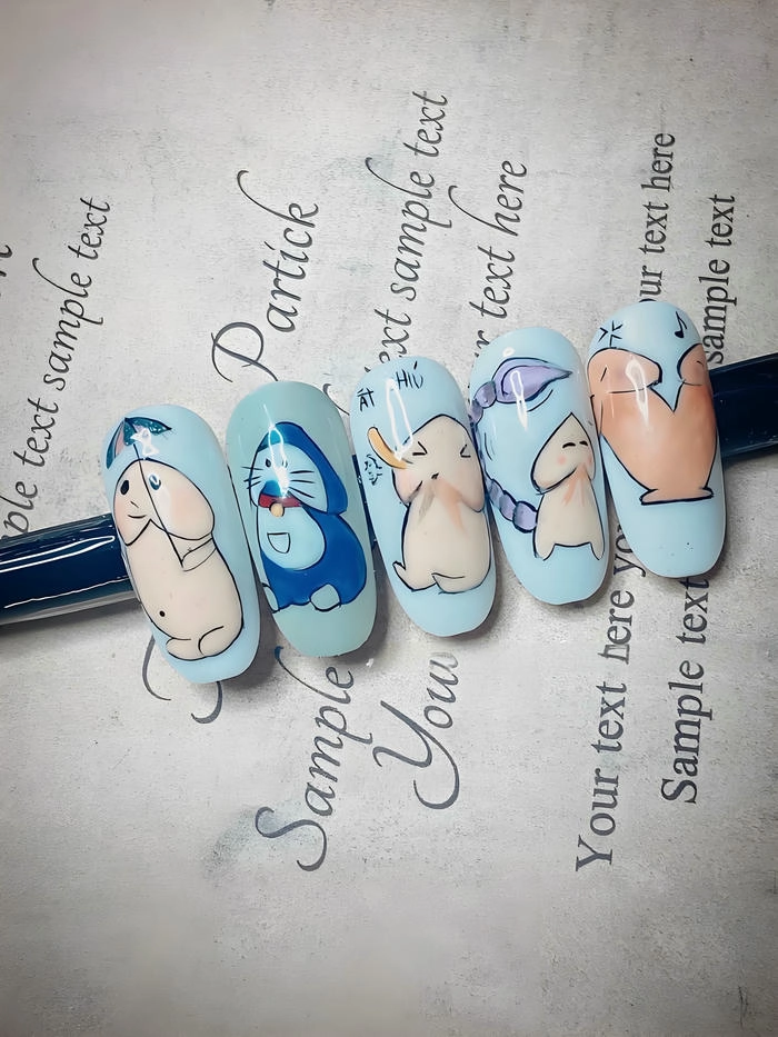 mẫu nail hình con ciu