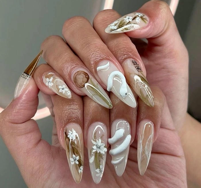 mẫu nail hình con rắn đẹp nhất