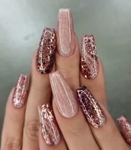 mẫu nail kim tuyến sáng lấp lánh