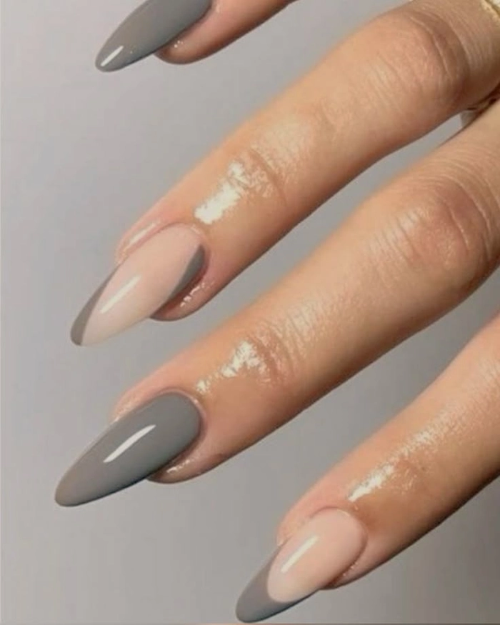 mẫu nail màu xám đẹp