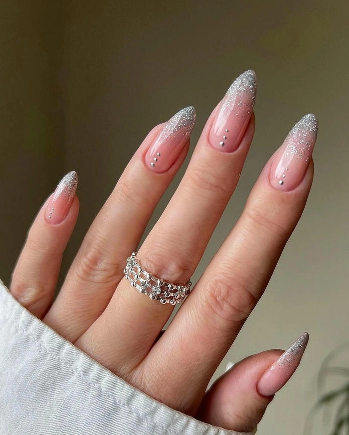 mẫu nail mix kim tuyến