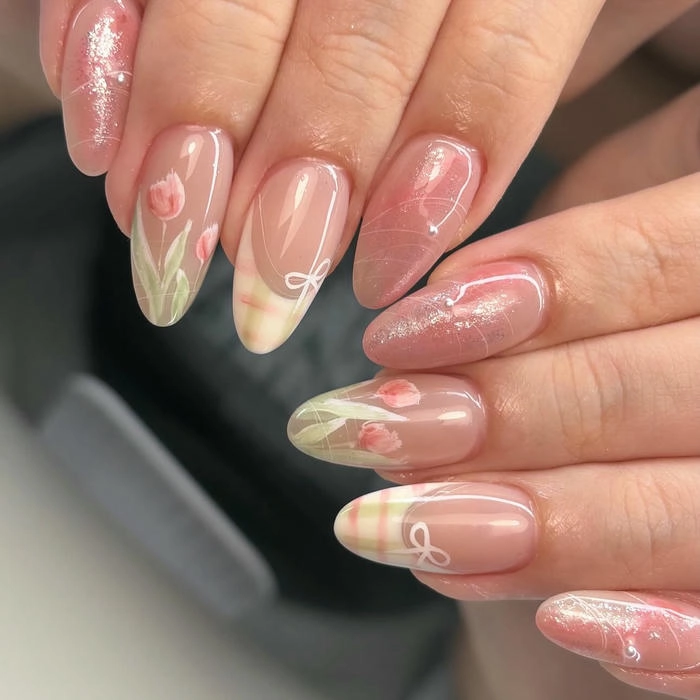 mẫu nail móng bầu đáng yêu