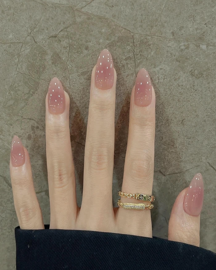 mẫu nail móng bầu sơn thạch