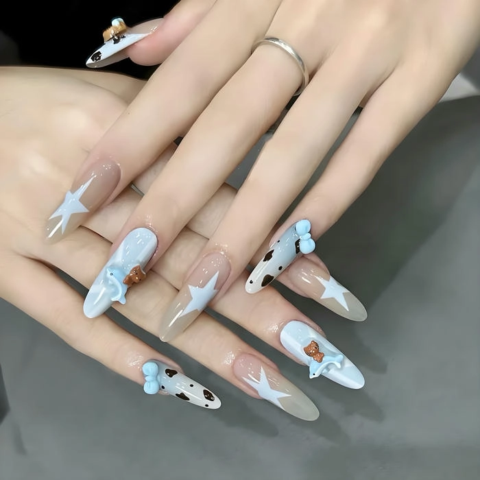 mẫu nail móng dài đi biển