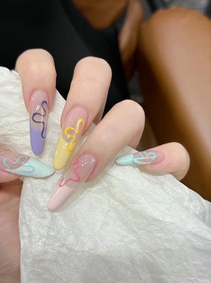 mẫu nail sơn pastel đẹp