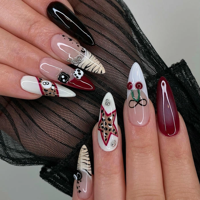 mẫu nail tay đẹp móng nhọn