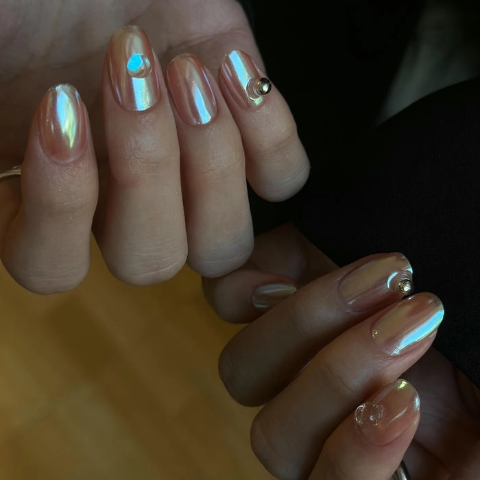 mẫu nail tráng gương siêu xinh