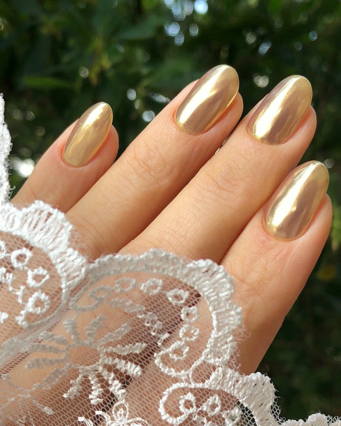 mẫu nail tráng gương trơn đẹp