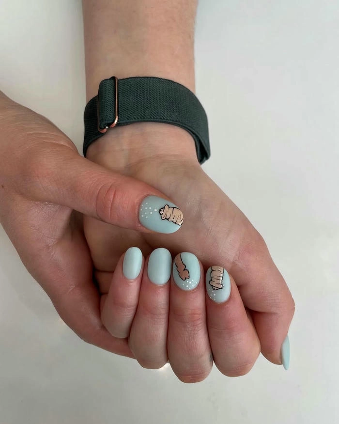 mẫu nail vẽ ciu đơn giản