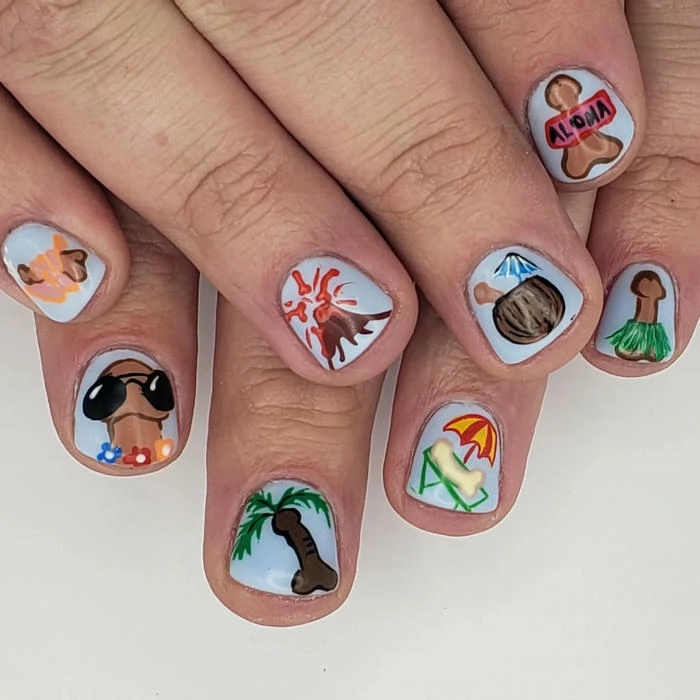 mẫu nail vẽ con ciu sáng tạo