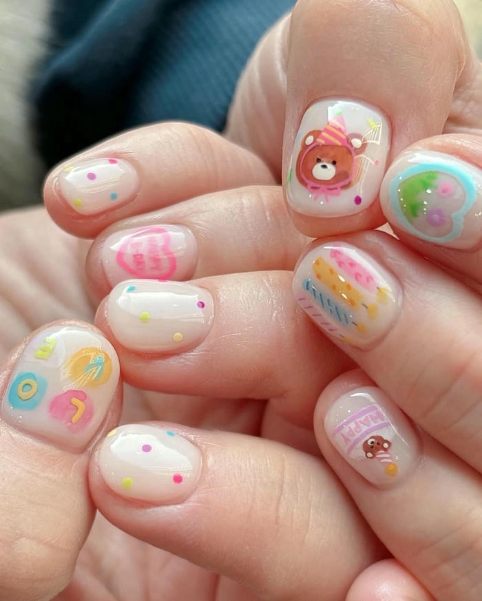 mẫu nail vẽ hình cute cho trẻ em