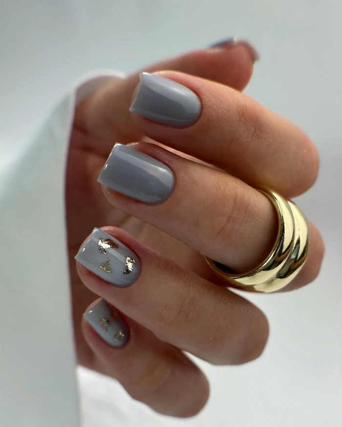 mẫu nail xám nhạt