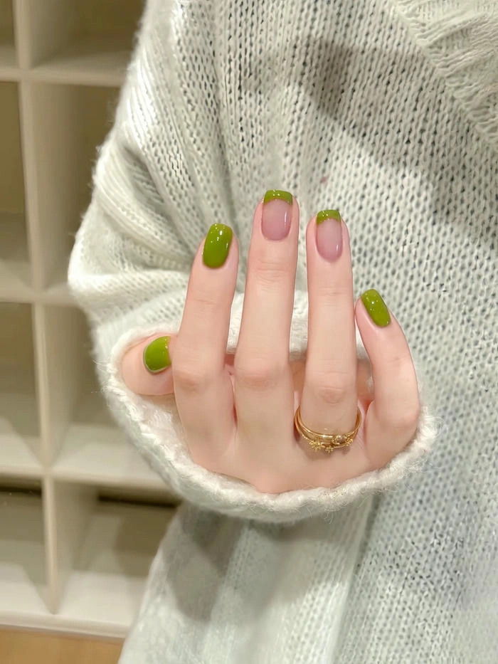 mẫu nail xanh lá