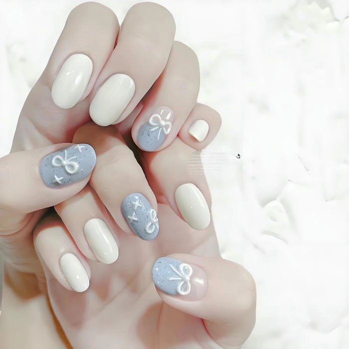 móng tay sơn màu trắng siêu xinh