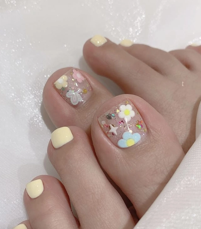 nail chân cute đi biển