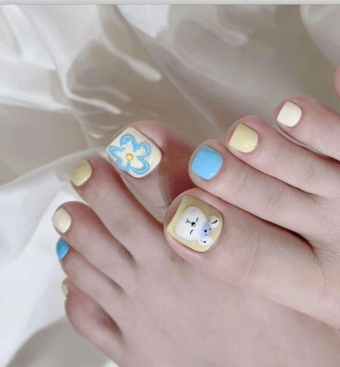 nail chân cute đơn giản