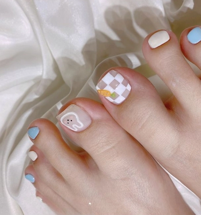 nail chân cute màu đẹp