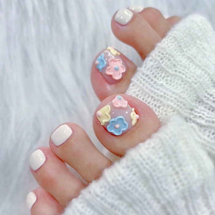 nail chân đi biển dễ thương