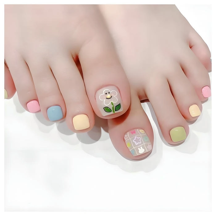 nail chân đi biển màu sắc cute