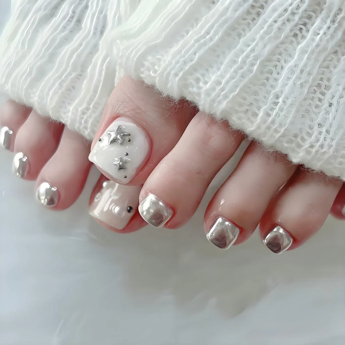 nail chân đi biển siêu xinh