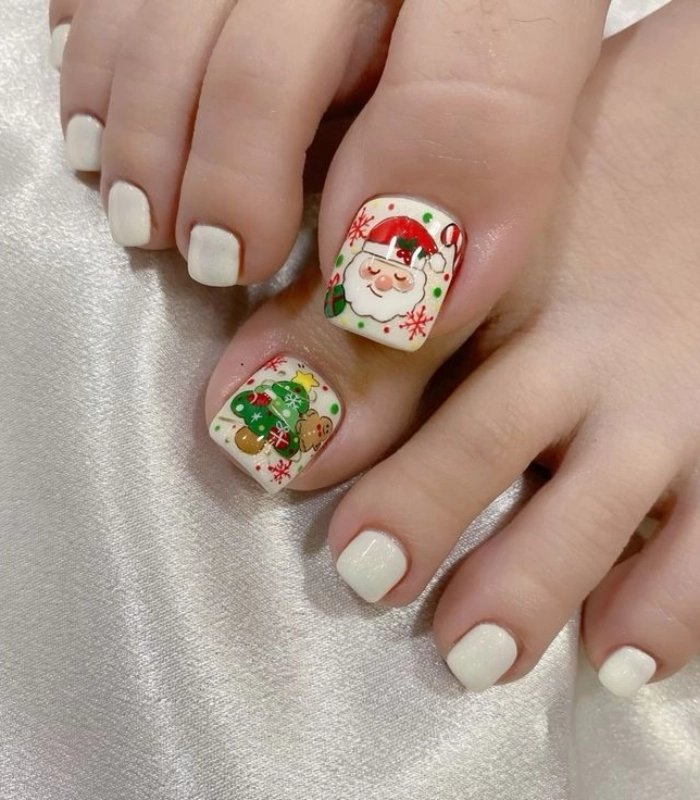nail chân giáng sinh cute