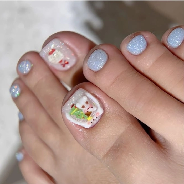 nail chân giáng sinh đáng yêu