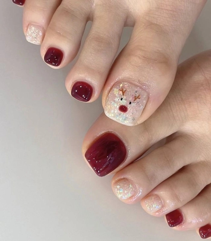 nail chân giáng sinh