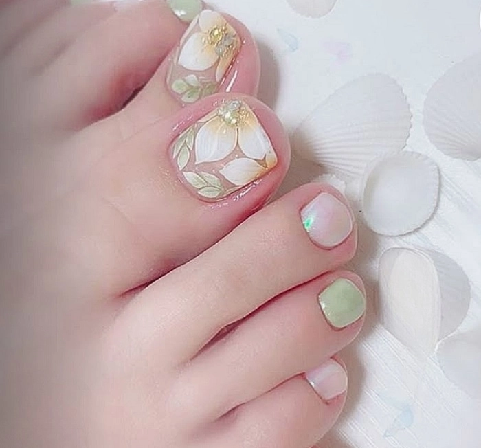 nail chân hàn quốc đơn giản