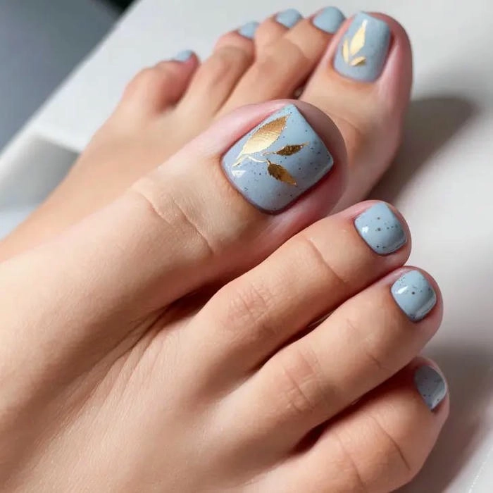 nail chân màu xanh nhạt nhẹ nhàng