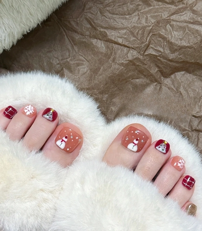 nail chân noel siêu xinh