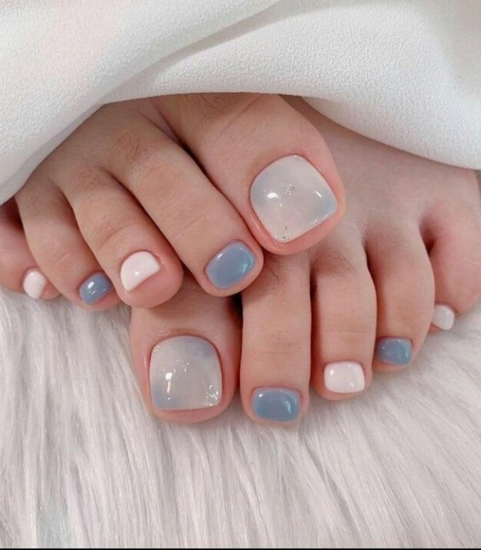 nail chân sơn trơn cute
