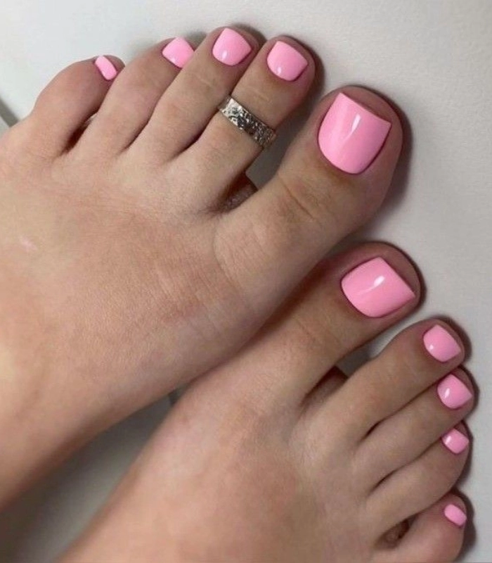 nail chân sơn trơn đơn giản