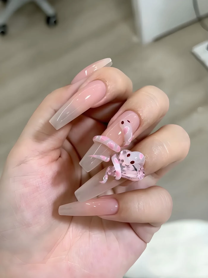 nail con rắn cute