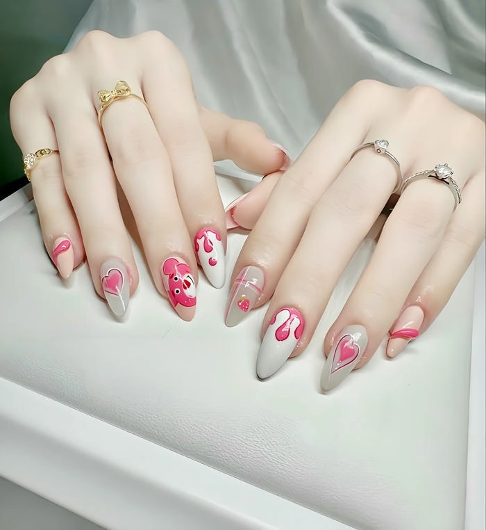 nail gấu dâu