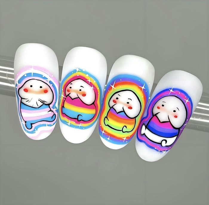 nail hình con ciu