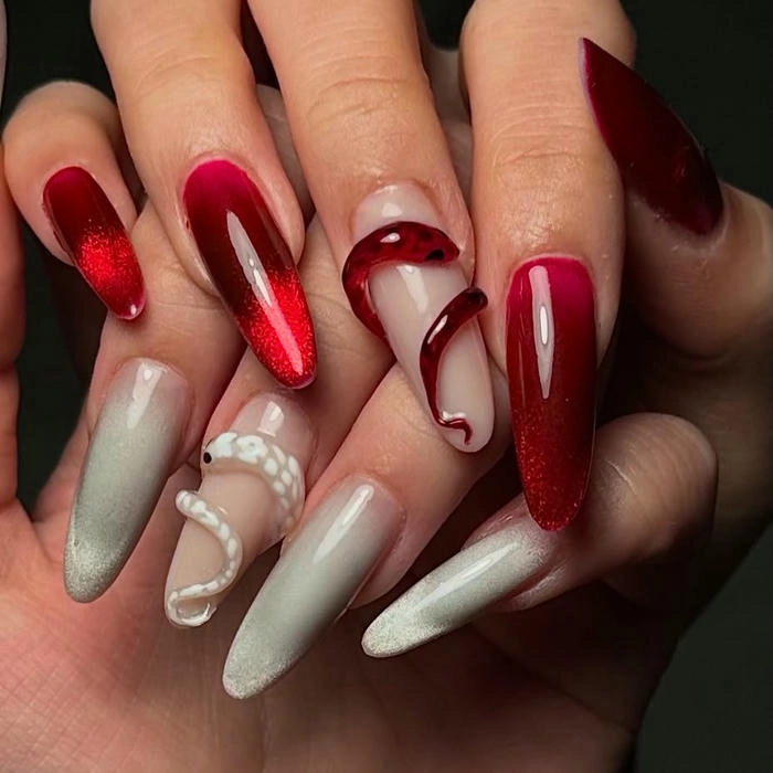 nail hình con rắn đẹp