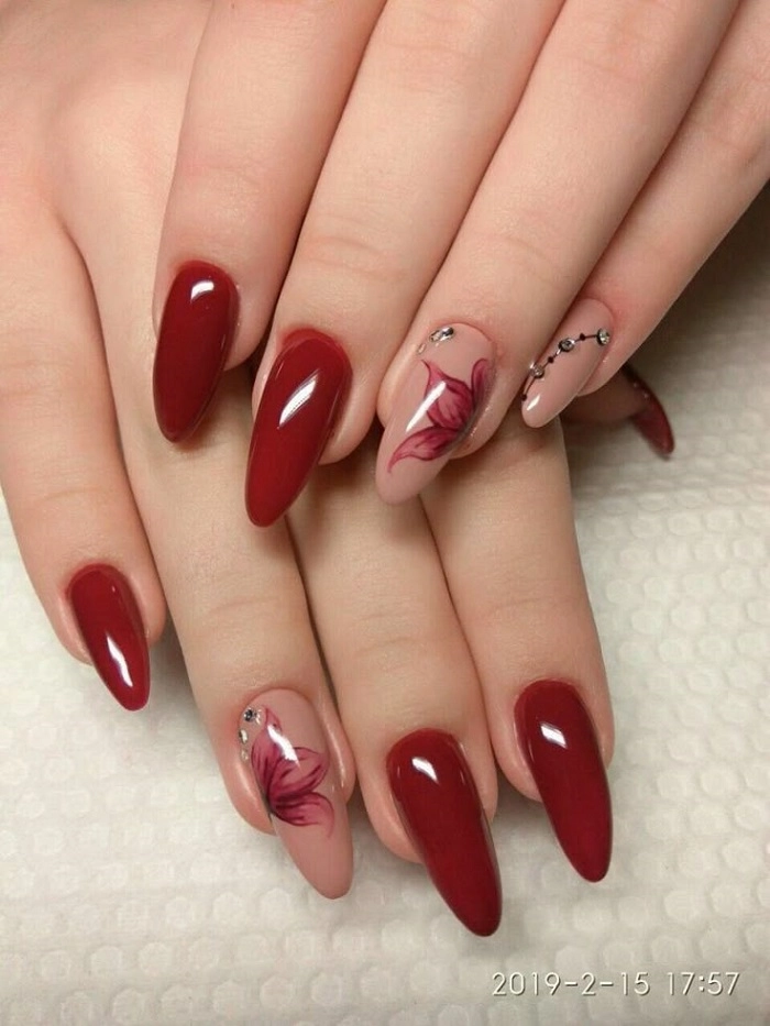 nail màu đỏ cherry siêu đẹp