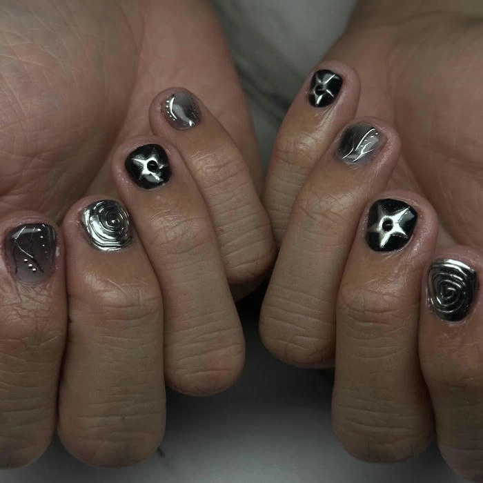 nail nam màu đen