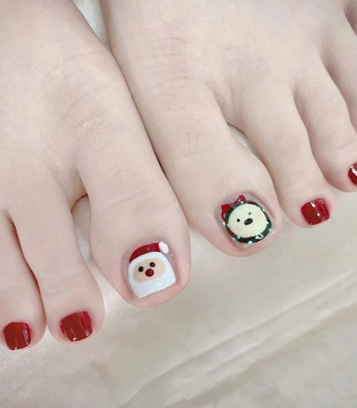 nail noel chân