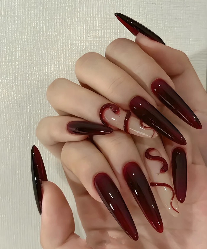nail rắn đẹp màu đỏ