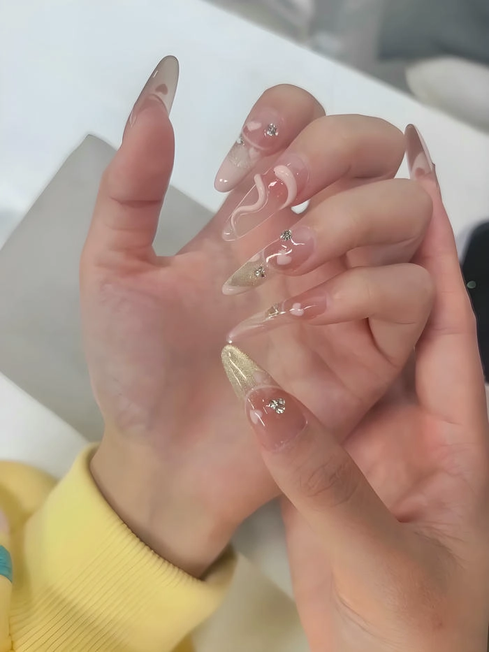 nail rắn đẹp màu hồng